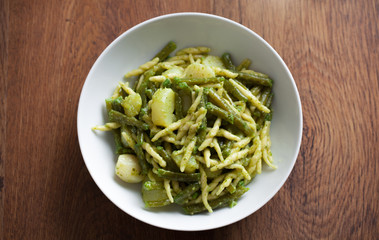Pasta with pesto sauce