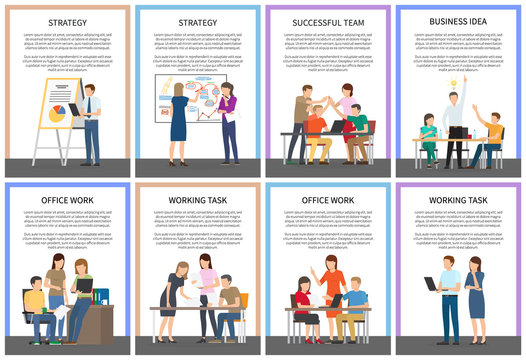 Straregy Business Idea Office Team Work Cards