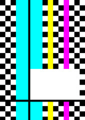 Trendy memphis group style poster, bright color background. Vector illustration