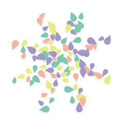 Bright spring background with colored petals. Simple gentle template for the card, invitation, printing. Fashionable decoration with beautiful petals.