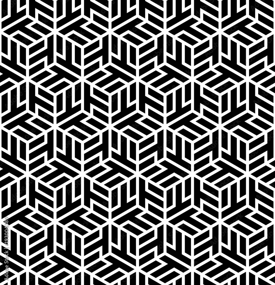 Wall mural vector seamless texture. modern geometric background. repeated pattern with hexagonal tiles.