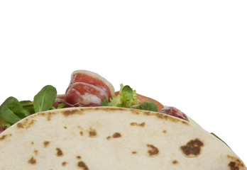 Piadina on white