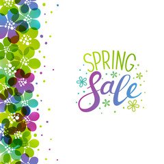 Spring background with vibrant flowers