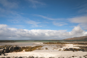 Rubha Chlaidh / Rubha Chlaidh on the Isle of Eriskay in the Outer Hebrides, Scotland, looking north across The Sound of Eriskay towards South Uist. 18 September 2013
