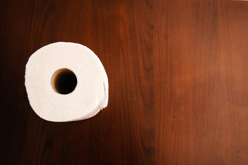 White toilet paper on wood