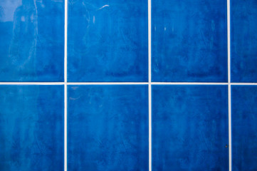Blue tiles in the bathroom