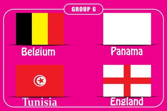 Football. Championship. Vector flags. Russia. Group H.