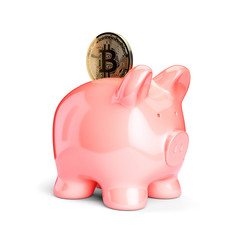 Cryptocurrency saving financial concept