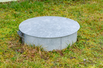 LPG tank on a rural septic tank or sewage