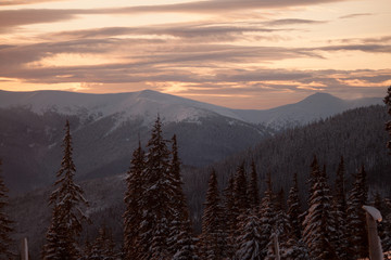 dawn in the mountains
