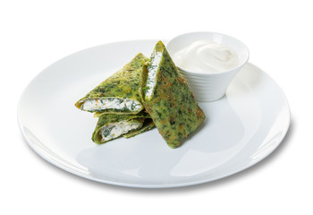 pancakes with spinach