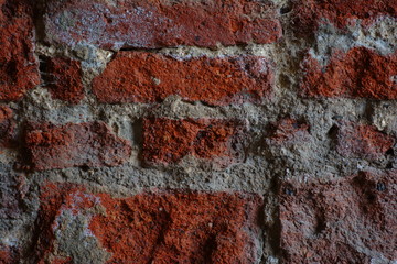 Brick & stone wall fragment. Texture, background, wallpaper, pattern.