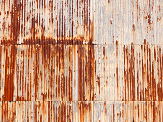 brown rusty dirty old retro metal corrugated iron shed background grunge industry