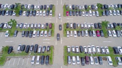 Aerial view of parking lot