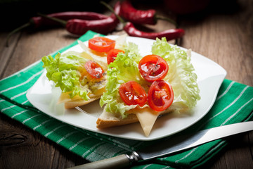 Fried toast sandwich.