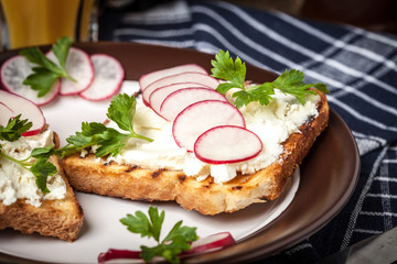 Light healthy sandwiches.