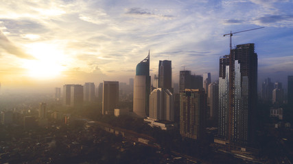 Jakarta cityscape at sunrise