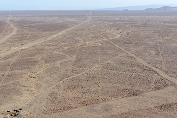 Nazca Lines seen from the natural lookout point, Peru