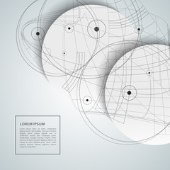 Abstract circle design template. Dots and lines background