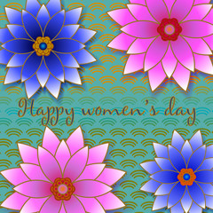 8 March. Floral Greeting card.