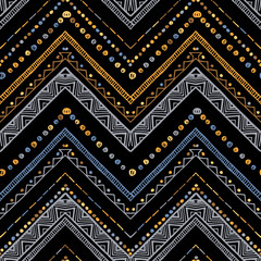 Stripes bright tribal seamless pattern with zigzag