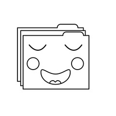 folder file document kawaii character vector illustration outline image