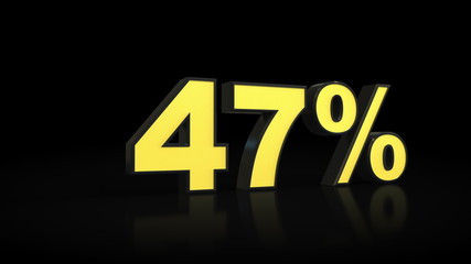 forty-seven 47 % percent 3D rendering