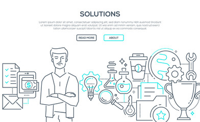 Solutions - modern line design style illustration