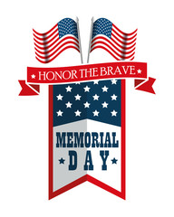 happy memorial day flag vector illustration design