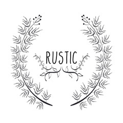 rustic wreath crown icon vector illustration design