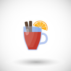 Mulled wine vector illustration, flat icon