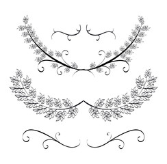 rustic set wreaths icons vector illustration design