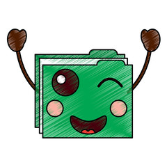 file folder wink  emoji icon image vector illustration design 