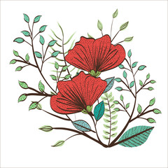 floral decoration vintage style vector illustration design
