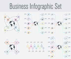 Set with infographics