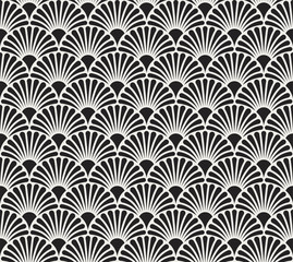 Vector Flower Abstract Seamless Pattern. Art Deco Style Background. Geometric texture.