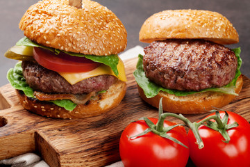 Tasty grilled home made burgers