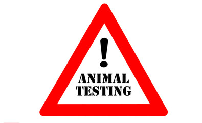 Animal testing warning triangle