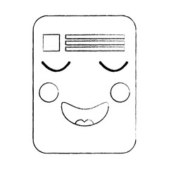 paper document kawaii character note vector ilustration sketch image