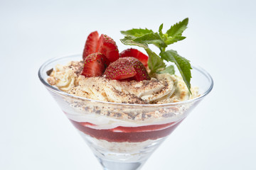 dessert with strawberries