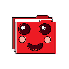 folder file document kawaii character vector illustration