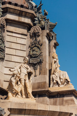 Columbus monument in Barcelona, Spain,