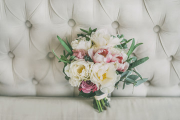 wedding bouquet of flowers in the interior