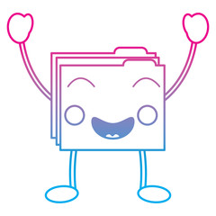 file folder happy  emoji icon image vector illustration design  blue to purple ombre line