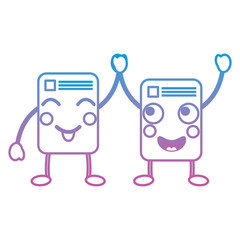 paper document kawaii character note vector ilustration color line design