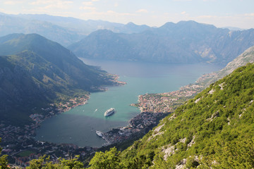 Obraz premium A view of Kotor Bay, Montenegro 
