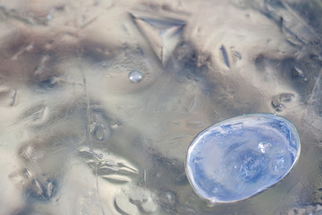 Ice on a frozen puddle