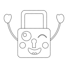 safe secure padlock kawaii character vector illustration sticker design