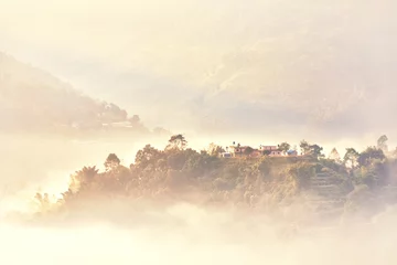 Abwaschbare Fototapete Foggy Landscape, Pokhara, Nepal © Ingo Bartussek