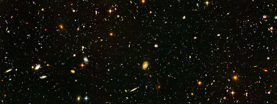 Deep Field  Galaxies, Elements of this image furnished by NASA. Retouched image.
